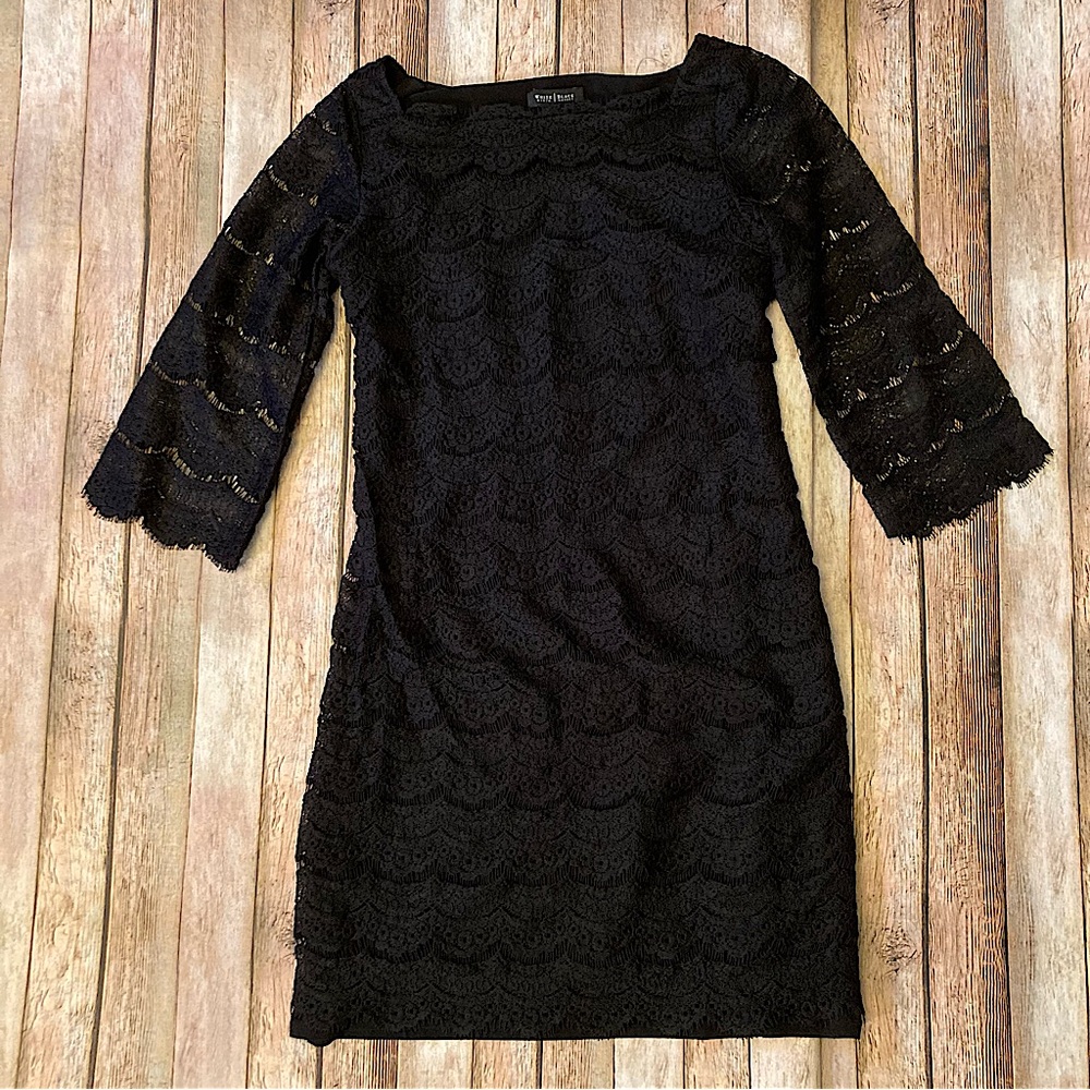 White House Black Market Scalloped Victorian Lace Shift Cocktail Dress Women’s M